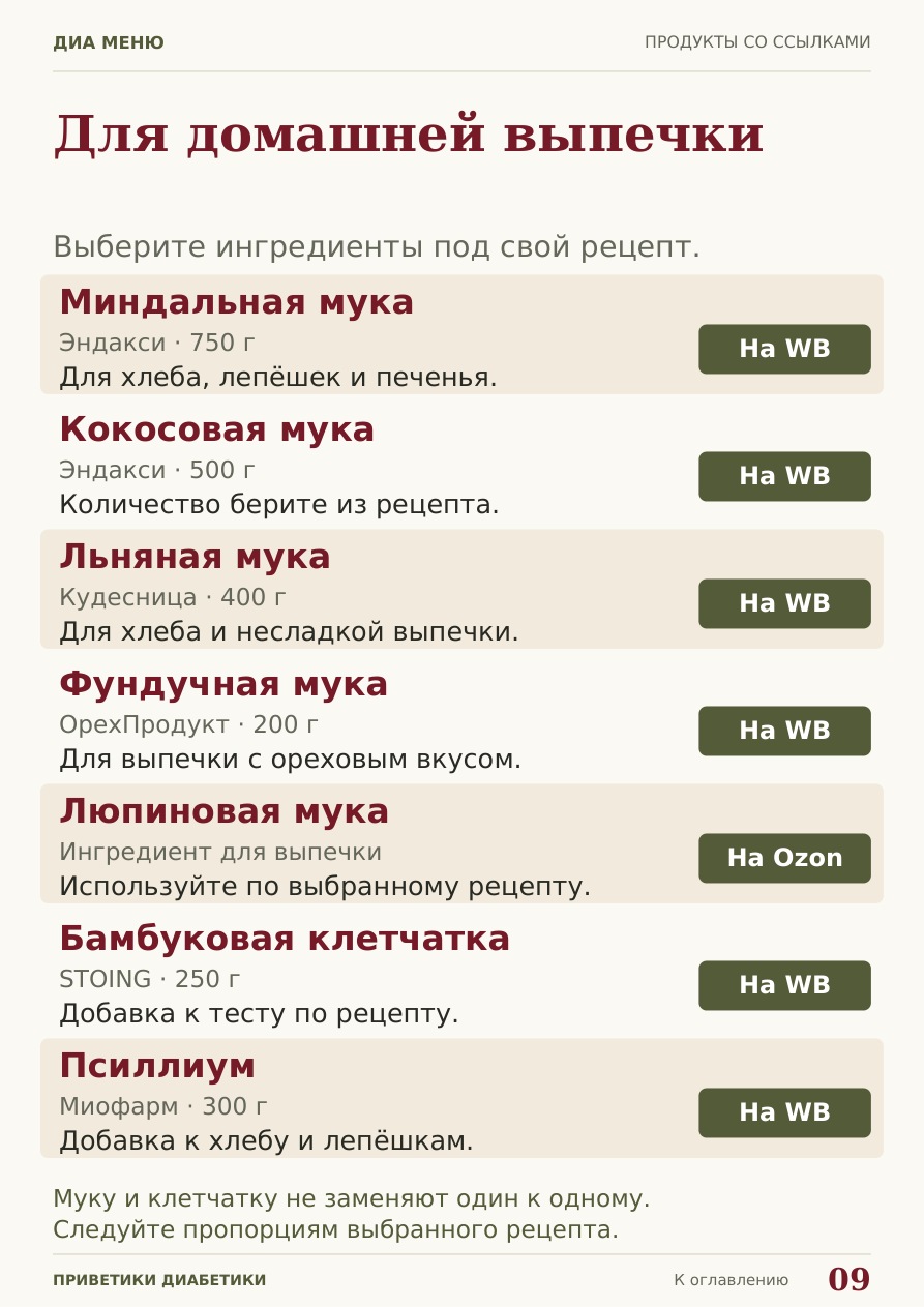 Гайд «Продукты и замены» · Пример страницы 9